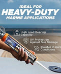 Person applying Black 5200 Marine Sealant Fast Cure For Boats And RVs Be Your Go To Heavy Duty Adhesive With Ultra Strong Bond UV Resistant