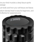 Medium Compression Foam Roller For Myofascial Release Massage With Three Texture Zones close-up showing deep tissue texture