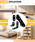 88PCS L Brackets for Shelves, 4 Sizes, Metal L Bracket Heavy Duty for Wood, Stainless Steel, furniture and shelf applications