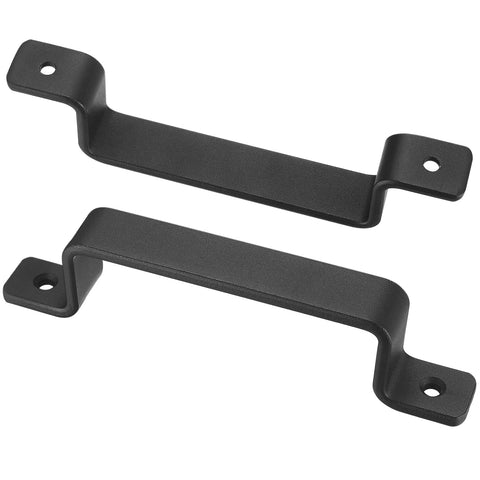 Sliding Barn Door Handles Set In Black 7.4 Inch Gate Handles, durable metal pull handles for interior and outdoor sliding doors and gates.