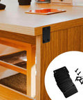 12 Pcs Black Metal Flat Straight Brace Bracket, 2.4 x 1.5 Inch Joining Fixing Brackets, Flat Fixing Corner Brace Plates on a table corner