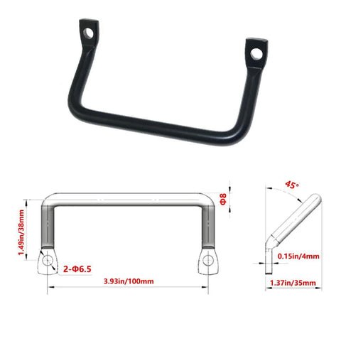 Two Piece 100mm Black Metal Cabinet Hardware Handle Set with Screws for Drawers Cabinets Sliding Doors Kitchen Furniture