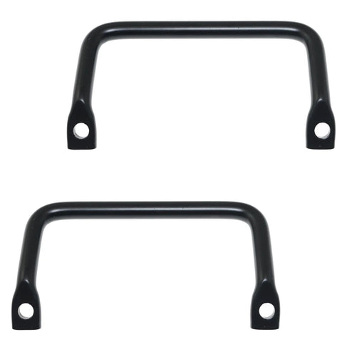 Two Piece 100mm Black Metal Cabinet Hardware Handle Set With Screws for drawers, cabinets, sliding doors, kitchen furniture, industrial equipment.