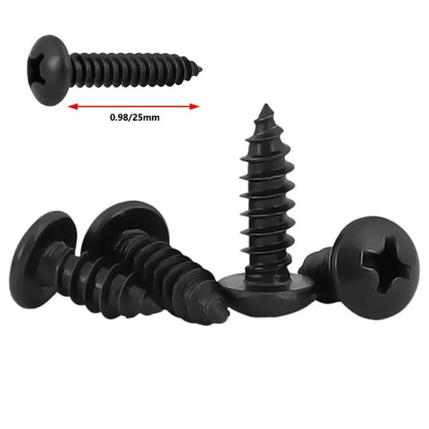 Four black metal screws for Two Piece 100mm Black Metal Cabinet Hardware Handle Set With Screws For Drawers Cabinets Sliding Doors.
