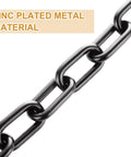 Zinc plated 1/4'' × 19.68Ft black chain link, 6mm heavy-duty metal chain for outdoor fence gate and bike security.