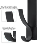 Close-up of a black hook featuring smooth surface and sturdy, durable design to prevent fading and rust
