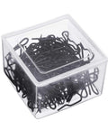 120 Pack Metal Drapery Hooks for Curtains Pinch Pleat Hooks Clear Storage Box 1.2 Inch Stainless Steel Curtain Hangers in Black