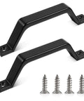 2 Pack Black Barn Door Handle 6.1 Inch Door Pull Handle For Indoor Outdoor Sliding Doors Gate Fence Shed Cabinet Closet Drawer Garage Durable Corrosion Resistant Metal Easy To Install