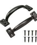 2PCS 6-1/2 Inch Pulls Black Door Pull Handle Metal Kitchen Cabinets Furniture Wardrobe Medicine Handle in Black Door Hardware