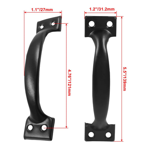 4 Pack 6 Inch Bow Style Metal Door Handles Door Pulls For Furniture Cabinets Kitchen Drawers Dressers Gates Vintage Barn Door Hardware Matte Black Durable Rustproof Iron Ideal For Heavy Doors And Frequent Use