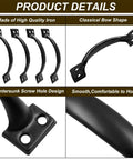 4 Pack 6 Inch Bow Style Metal Door Handles Door Pulls For Furniture Cabinets Kitchen Drawers Dressers Gates Vintage Barn Door Hardware Matte Black Durable Rustproof Iron Ideal For Heavy Doors And Frequent Use
