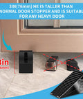 Heavy Duty Door Stopper For Bottom Of Door 3 Inch Tall Adjustable Metal Door Stop With Anti Slip Rubber Grip next to door