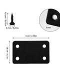 ✝️ 12 Pcs Black Metal Flat Straight Brace Bracket, 2.4 x 1.5 Inch Joining Fixing Brackets, Flat Fixing Corner Brace Plates with screws