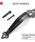 Heavy Duty Gate Handle 1 Pack Black Shed Door Handle With Latch For Outdoor Fence Gates with screws