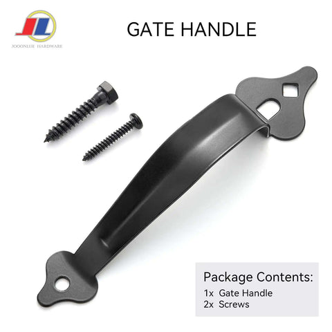 Heavy Duty Gate Handle 1 Pack Black Shed Door Handle With Latch For Outdoor Fence Gates with screws