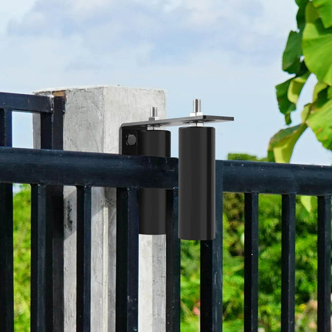 6"Gate Roller Guide,Sliding Gate Hardware with L-Sliding Gate Brackets,Universal Adjustable Heavy Duty Sliding Gate Rollers installed