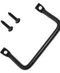 Two Piece 100mm Black Metal Cabinet Hardware Handle Set With Screws for drawers and cabinets.