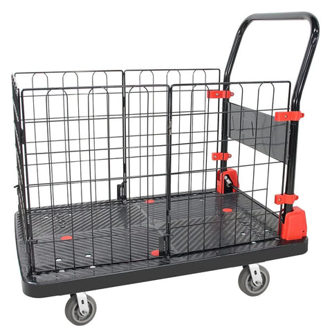 Heavy Duty Caster Wheels Set Of 4 6x2 Flat Tread Rubber Casters with Up To 2800 lb Load Capacity installed on cart