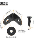 ✝️ 0.47"x0.47"x0.35"(LxWxH) L Bracket Corner Braces -12Pack- Good for Mending Wooden Furniture - Metal Right Angle Brackets W/Screws - Black designed for smooth motion and stable alignment in automation and mechanical systems