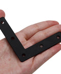 ✝️ 10Pcs 3 x 3 Inch L Bracket Corner Brace (80 X 80mm), Iron Flat Corner Bracket, Metal L Shaped Support Brace in hand view