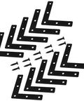 10Pcs 3 x 3 Inch L Bracket Corner Brace (80 X 80mm), Iron Flat Corner Bracket, Metal L Shaped Support Brace, Right Angle Repair Plates with Screws
