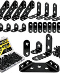 88PCS L Brackets for Shelves,4 Sizes Angle Corner Braces Metal L Bracket Heavy Duty for Wood, with screws and case