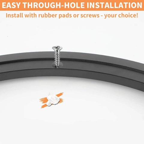 16 Inch Lazy Susan Hardware Heavy Duty Metal Rotating Turntable Bearing Ring Black Base Only shown with screw for installation