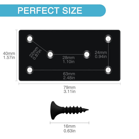 ✝️ 6PCS 3.11 x 1.57 inch Black Flat Mending Plate, Metal Bracket with Holes, Straight Steel Brace Fixing Joining Plate for Wood