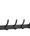 Black metal over-the-door 6-hook hanger for coats and accessories