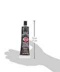 RTV Silicone Sealant For Metal Surfaces, 3 Oz Tube, Black, Oil Resistant And Sensor Safe, shown on a hand for size reference