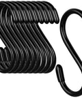 Black S-shaped hooks for organizing in homes and warehouses.