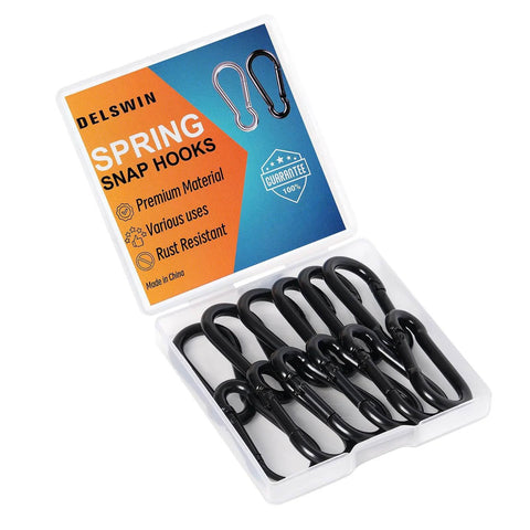 12 Pack M4 1.57 Inch Carabiner Clip Spring Snap Hook Heavy Duty Quick Link 110 Lbs Capacity For Bird Feeders Dog Leash