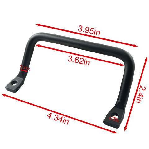 2 Pack Black Metal Square Cabinet Pull Handles For Cabinets, Drawers, Sliding Doors, Serving Trays, Fruit Trays, And Cutting Boards, Durable Iron Hardware With Easy Installation Suitable For Heavy Duty Use, dimensions shown.