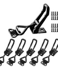 Six Pack Toggle Clamp Latch Set 220 Lbs Capacity Adjustable Quick Release Hasp Clamps Black Metal For Cabinets with screws