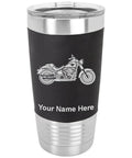 Custom Engraved 20oz Vacuum Insulated Tumbler With Silicone Grip In Black Motorcycle Theme Badass Personalization Included