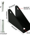 Mounting bracket with dimensions for 18 Inch Stroke Linear Actuator With Mounting Bracket For Recliners TV Tables Massage Beds And Electric Sofas Supplying 225 Lbs Load Capacity At 12V DC With 0.39 Inch Per Second Travel For Indoor And Outdoor Use Black.