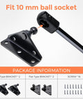 13mm Ball Stud Mounting Brackets With Two Angled L Type Mounts And Two Flat Type Mounts Plus Sixteen Screws For Lift O Mat Gas Spring Struts