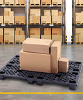 6 Pcs Plastic Pallets Nestable Lightweight Polyethylene Pallets 23.6 X 15.8 X 3.9 Inches Interlocking Breathable Grid Storage