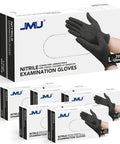 Box of Black Nitrile Exam Gloves 3.5 Mil 1200 Textured Grip Latex Free Powder Free, showing glove size L and packaging details.