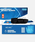 Black Nitrile Disposable Gloves 5 Mil Latex Free Industrial Food Safe X Large box and pair