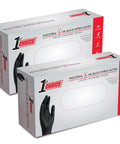 Boxes of Black Nitrile Gloves 6 Mil Latex Free Powder Free Mechanics Automotive XL with black glove illustration