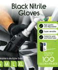 Black Nitrile Disposable Gloves Medium Size Box Of 100 Powder Free Latex Free Medical Exam Cleaning Cooking Safety Gloves Durable Rip Resistant