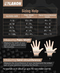 Glove sizing chart for Heavy Duty Black Nitrile Gloves 8 Mil Latex Free Food Safe Diamond Grip