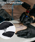 Black 6 Mil Nitrile Gloves Powder Free Chemical Resistant Large 100 Count used in tattooing with anti-slip design