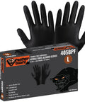 Industrial Grade Powder Free Disposable Gloves Nitrile Vinyl Blend Black Large with box packaging