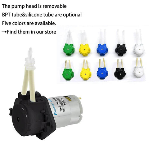 black NKP small peristaltic pump 12V DC long service life liquid dosing pump with BPT tube and color options