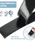 Heavy Duty Adhesive Strips Roll 26.5 Feet By 1.2 Inches Self Adhesive Nylon Back Fastener Tape for DIY Projects, black, close-up view.