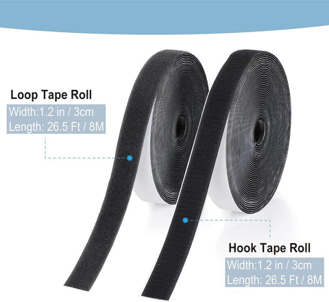 Heavy Duty Adhesive Strips Roll 26.5 Feet By 1.2 Inches Self Adhesive Nylon Back Fastener Tape for DIY Projects