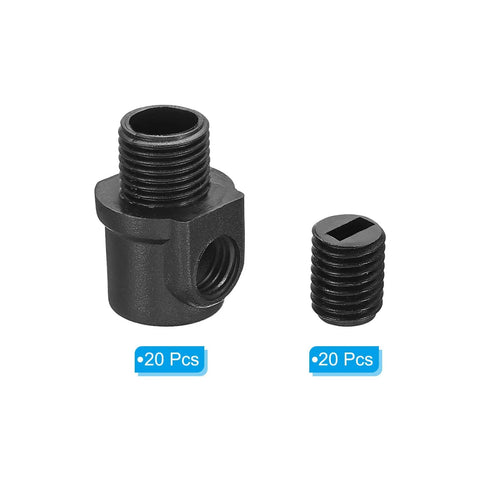 8mm Flex Cord Grip 20 Pack Nylon Cable Stop Gland Connector With Strain Screws for DIY light fitting and cable management, black, 20 pcs.