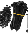 Nylon Universal Cable Tie Buckle Set With Double Sided Buckle And Button Design, 60 Pcs Plastic Zip Ties For Car Body